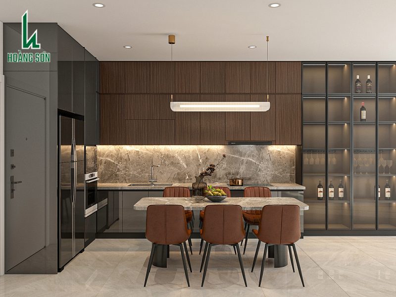 Tủ bếp nhựa phủ Melamine TB002