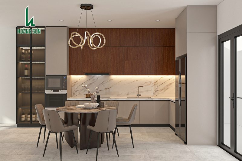 Tủ bếp nhựa phủ Melamine TB003