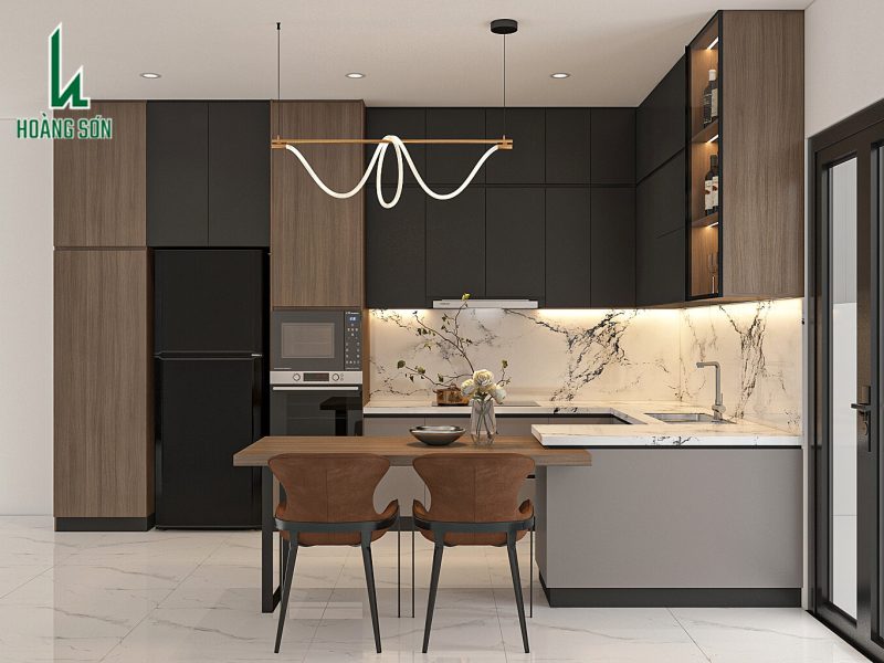 Tủ bếp MDF phủ Melamine TB005