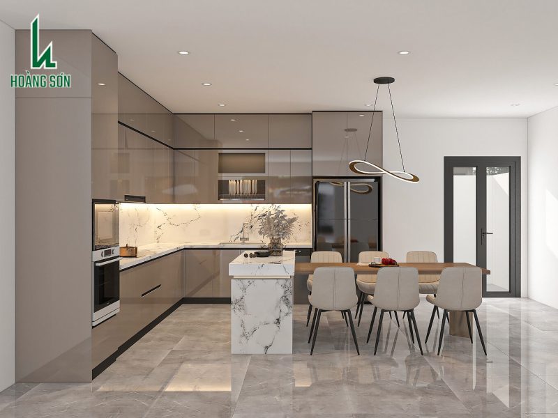 Tủ bếp MDF phủ Acrylic TB004