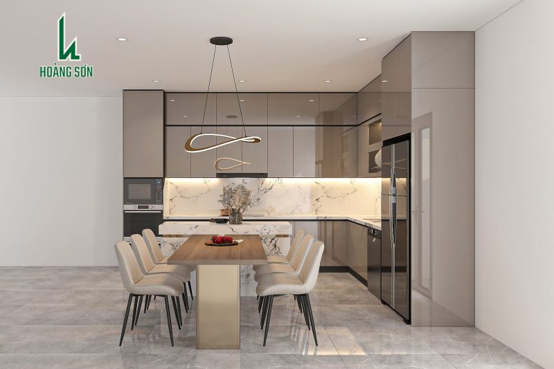 Tủ bếp MDF phủ Acrylic 