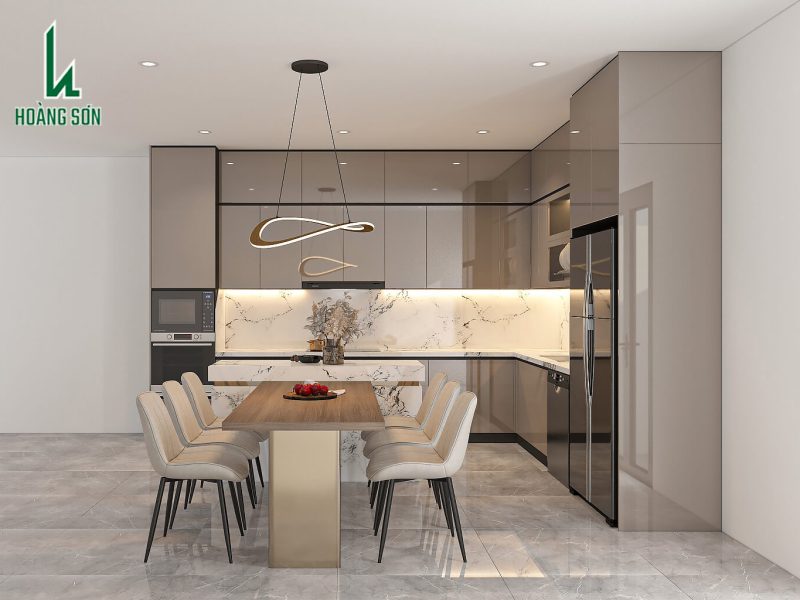 Tủ bếp MDF phủ Acrylic