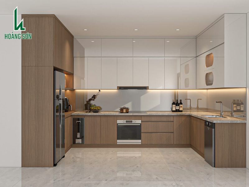Tủ bếp MDF phủ Mealamile TB004.1