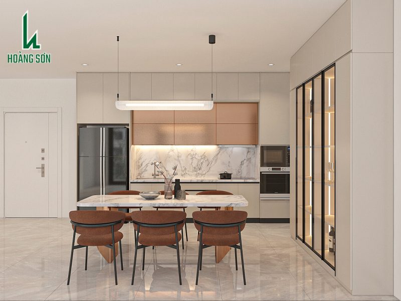 Tủ bếp MDF phủ Acrylic TB005 hiện đại