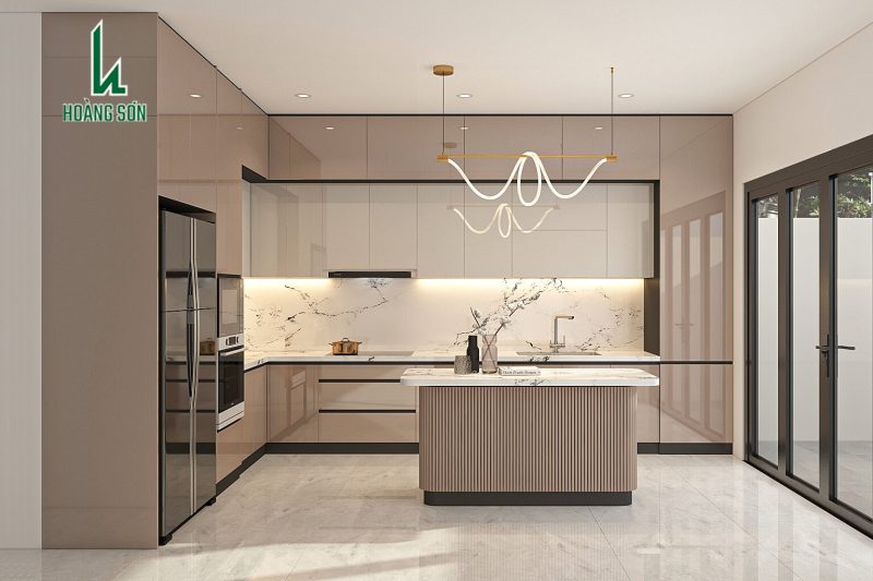 Tủ bếp MDF phủ Acrylic TB007