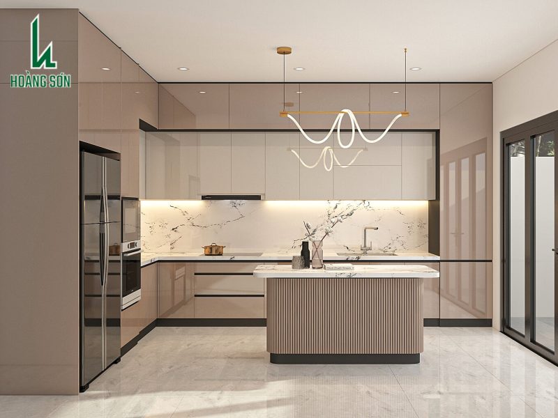 Tủ bếp MDF phủ Acrylic TB007