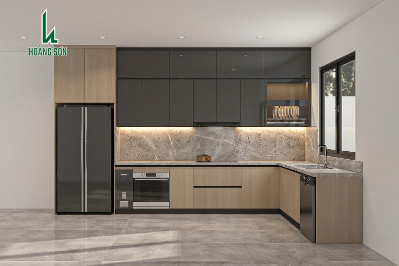 Tủ bếp MDF phủ Melamine TB006