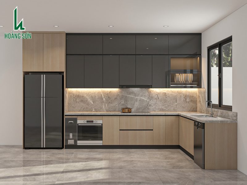 Tủ bếp MDF phủ Melamine TB006